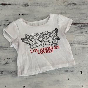 graphic crop top baby tee